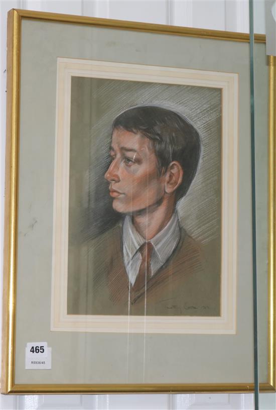 Timothy Easton (1943-) Head and shoulders portrait of Stephen Furniss 36 x 25cm